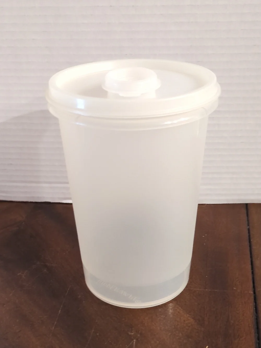 Vintage Tupperware 321 Sheer 1-Quart Canister Pitcher with Flip Top Lid
